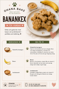 Ingredienser i kakan banankex, ett hundfika för hundar