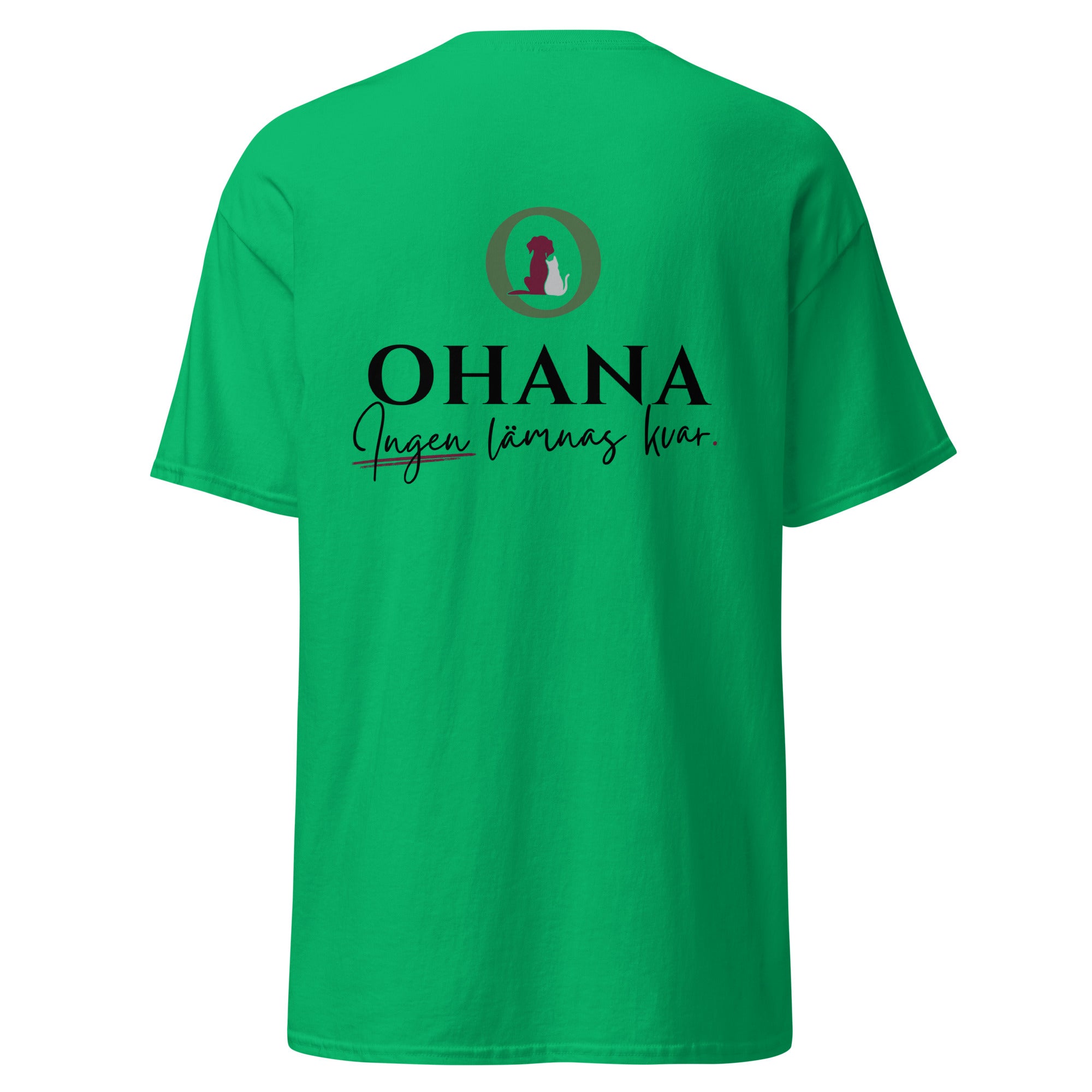 ohana t-shirt rescue ingen lämnas kvar Irish grön bak tryck